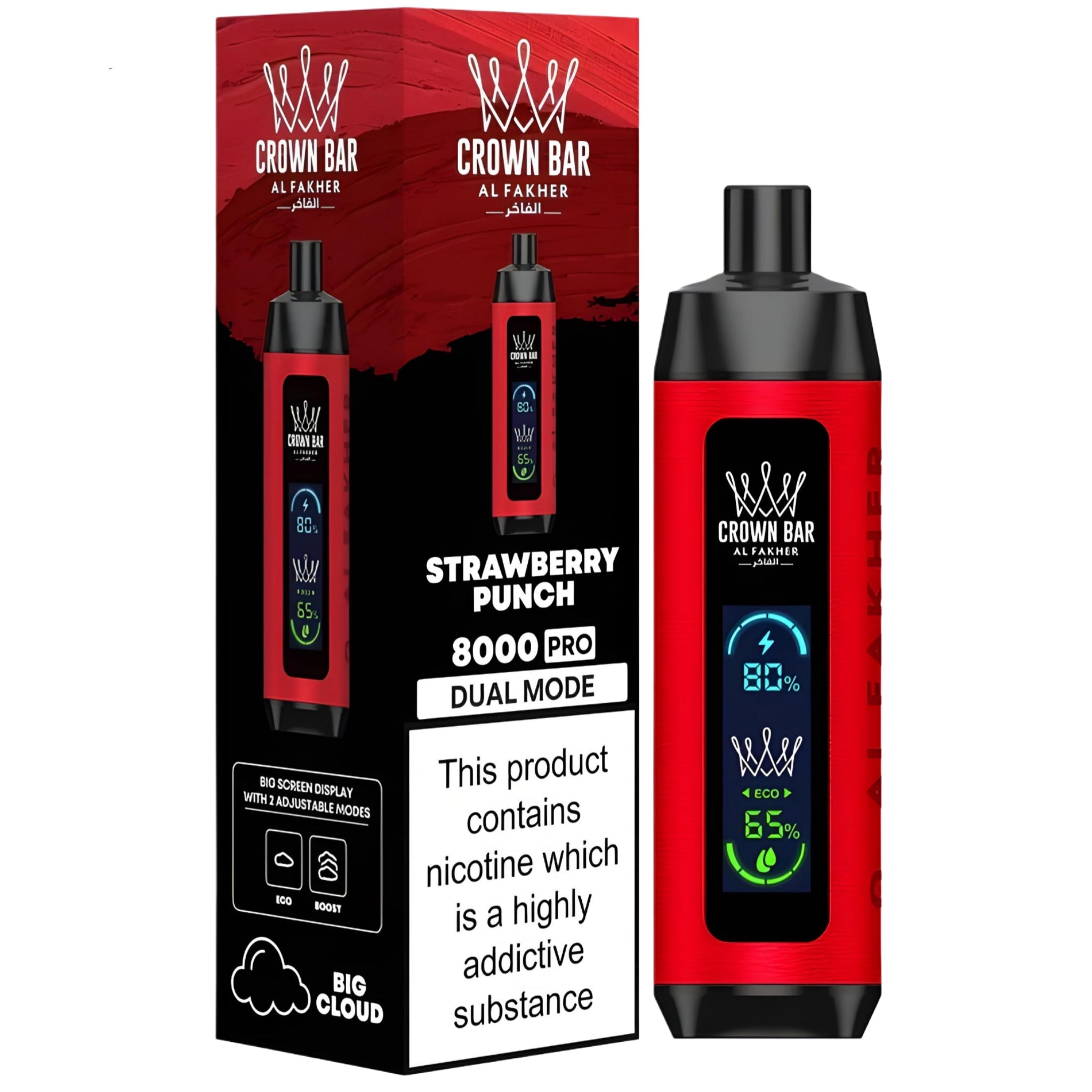 STRAWBERRY PUNCH 5MG - AL FAKHER CROWN BAR DISPOSABLE 8000 PUFFS