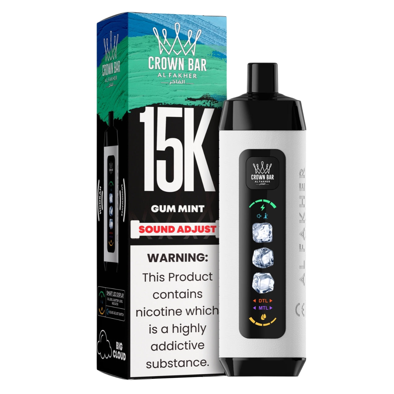 al fakher ice control crown bar disposable al fakher mint
disposable vape