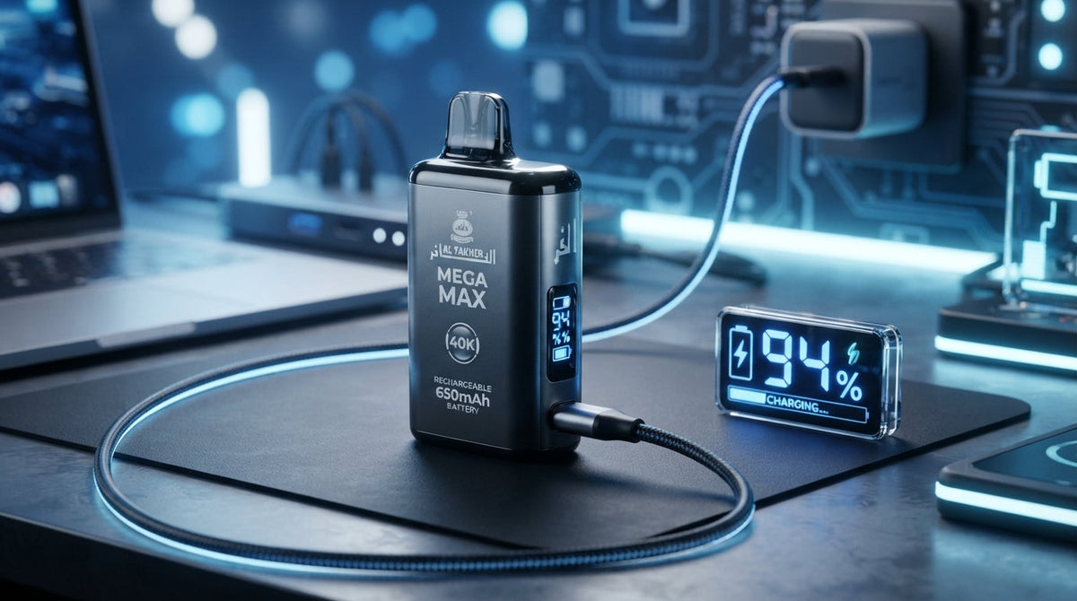 Al Fakher Mega Max 40K Battery & Charging Guide – Runtime, Tips & Care