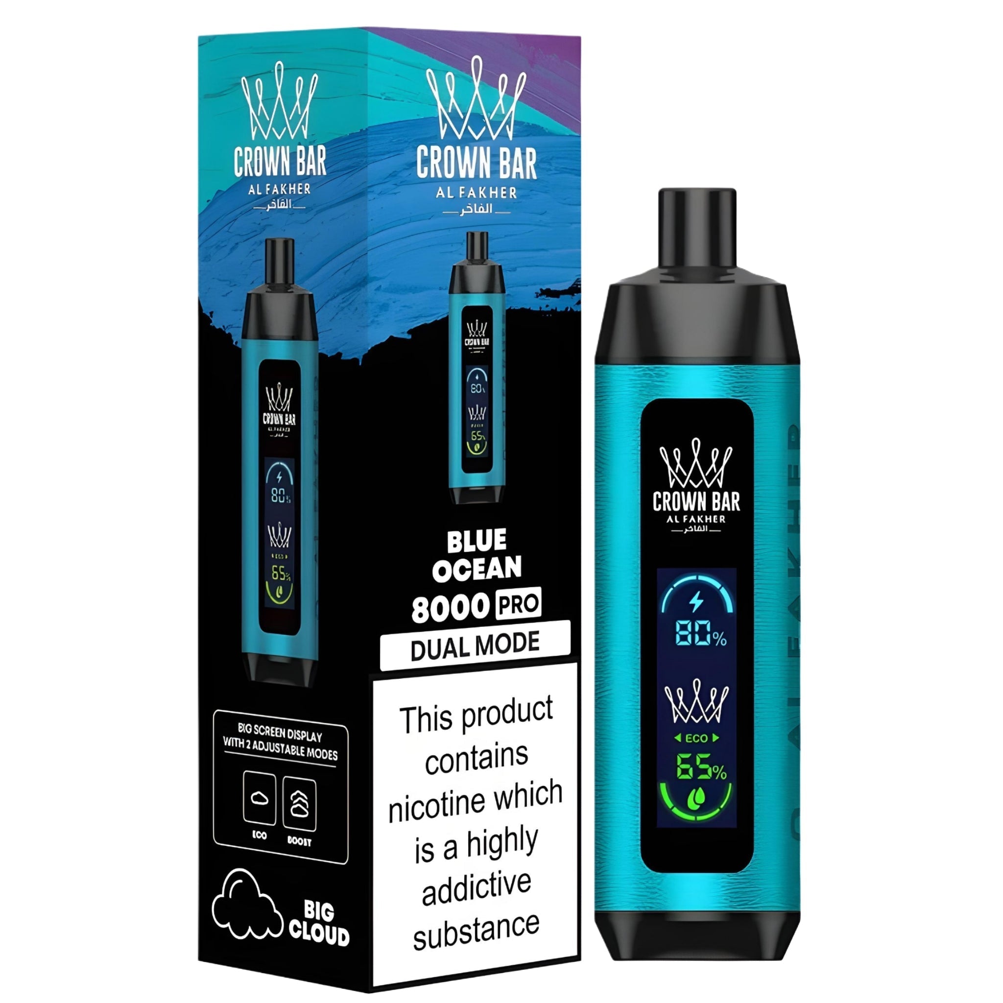 BERRY BLUE 5MG - AL FAKHER CROWN BAR DISPOSABLE 8000 PUFFS