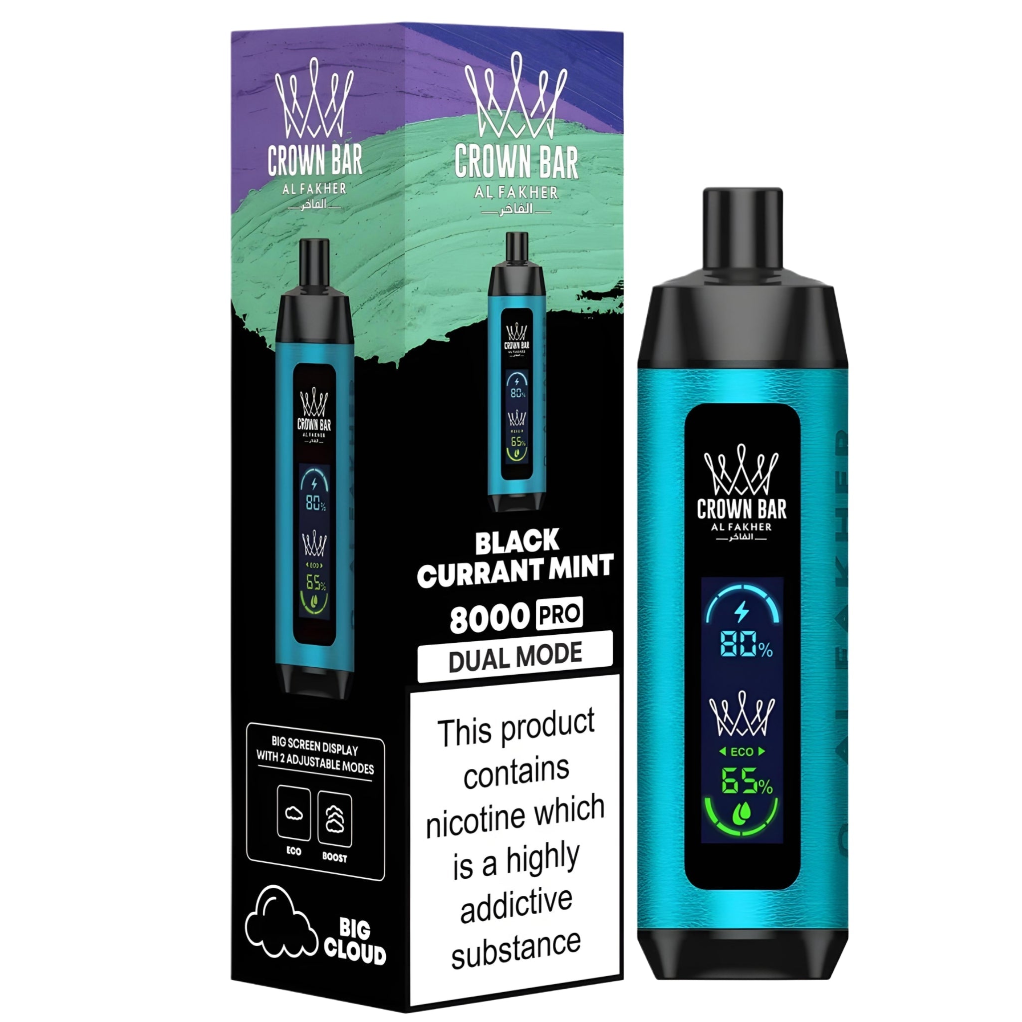 BLACKCURRANT ICE 5MG - AL FAKHER CROWN BAR DISPOSABLE 8000 PUFFS