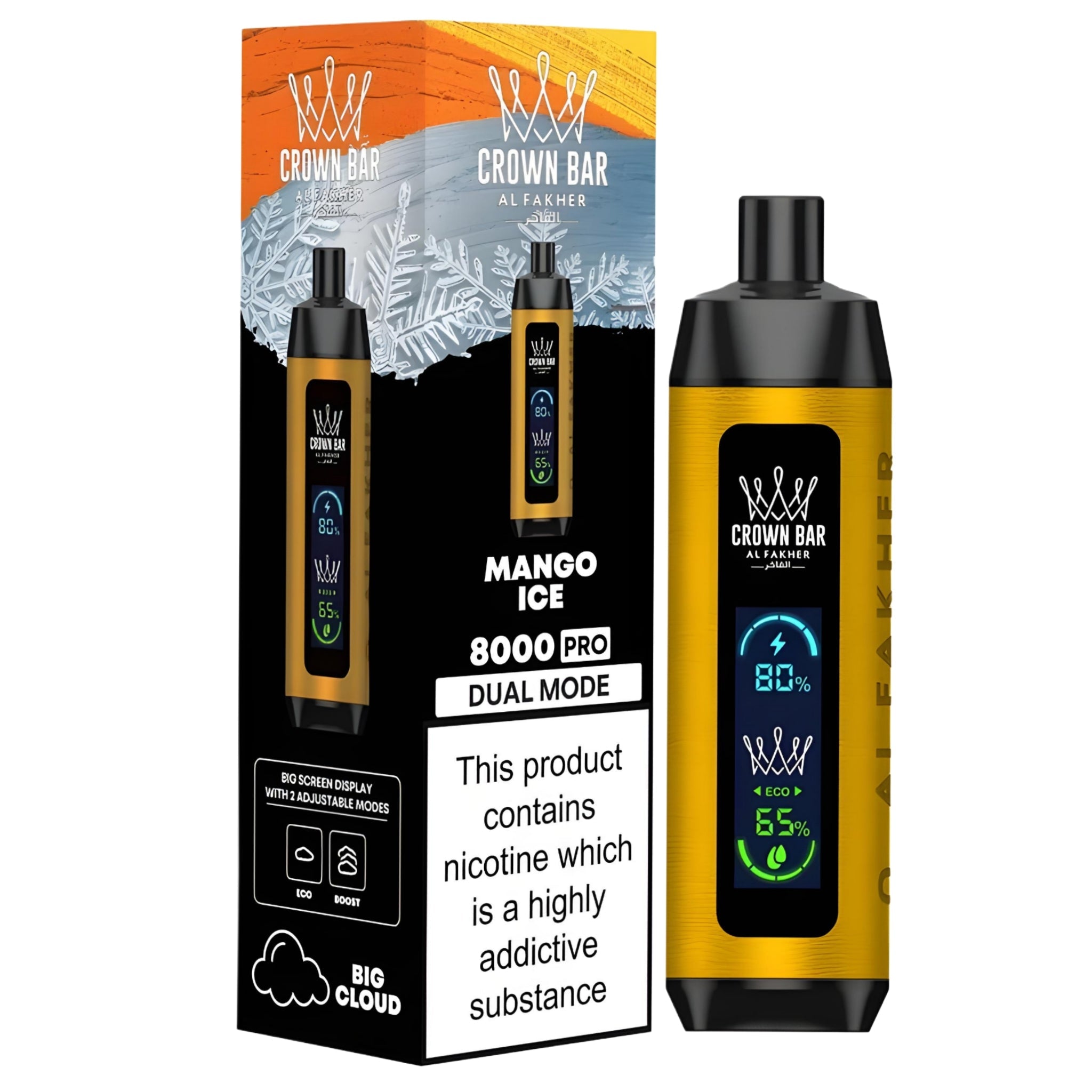 MANGO ICE 5MG - AL FAKHER CROWN BAR DISPOSABLE 8000 PUFFS