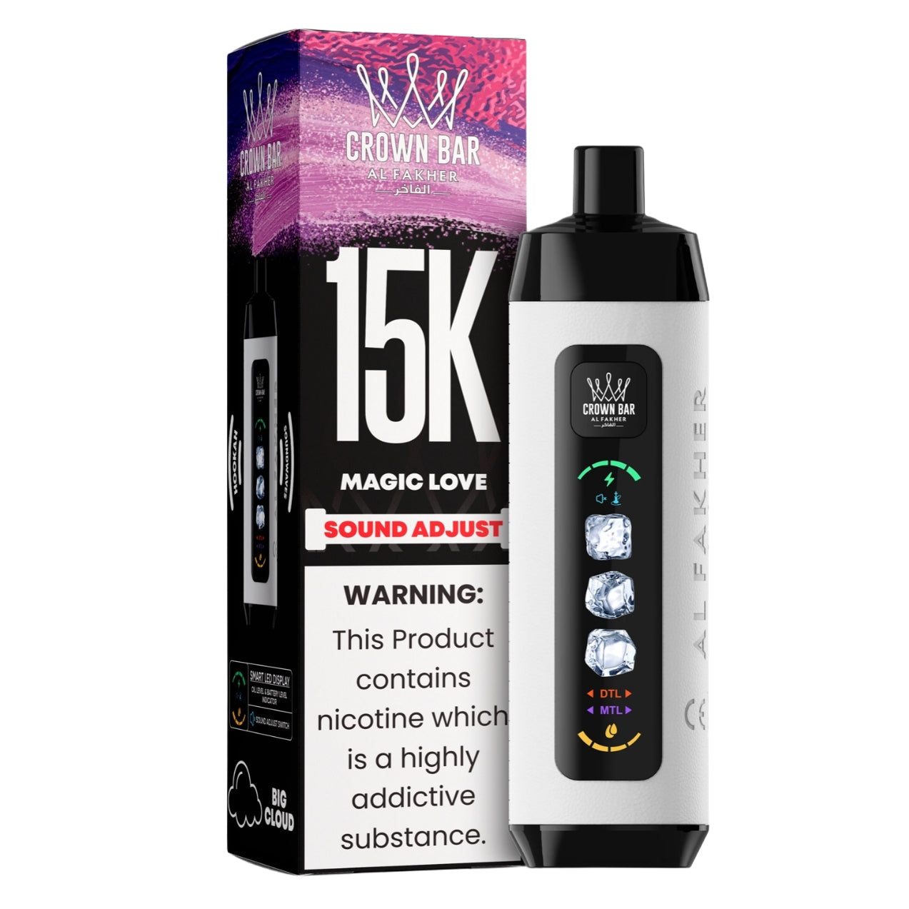 al fakher ice control crown bar disposable , AL FAKHER 15K ICE ADJUST Disposable Vape 